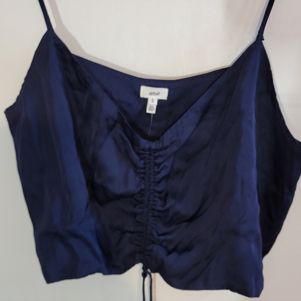 Aerie Navy Blue Cropped Top Size XL NWT